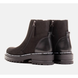 Marco Shoes Glatke ženske čizme sa zanimljivim, debelim dnom crno 2