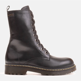 Marco Shoes Čizme do gležnja, čizme vezane na prozirnom potplatu crna 1