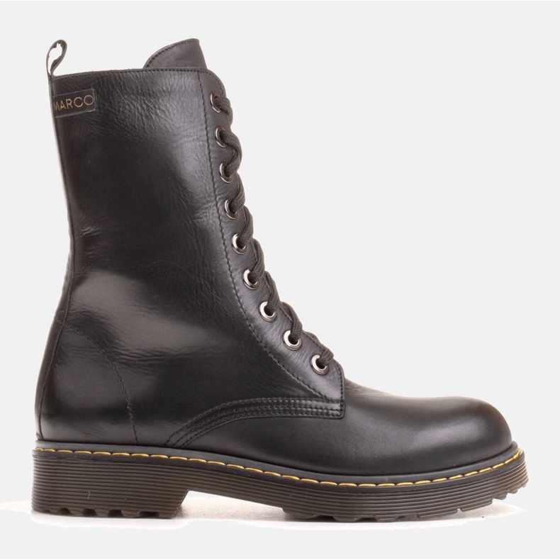 Marco Shoes Čizme do gležnja, čizme vezane na prozirnom potplatu crno 1