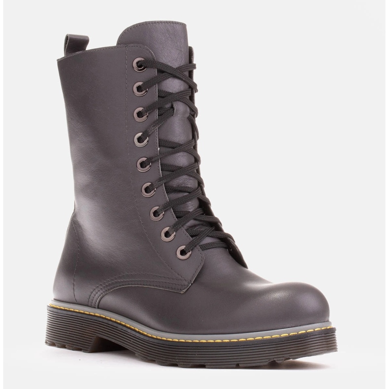 Marco Shoes Čizme do gležnja, čizme vezane na prozirnom potplatu siva 2