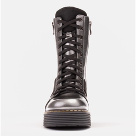 Marco Shoes Paola čizme na vezanje siva 1