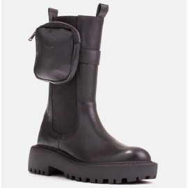 Marco Shoes Čizme s odvojivom torbicom na pojasu crno 1