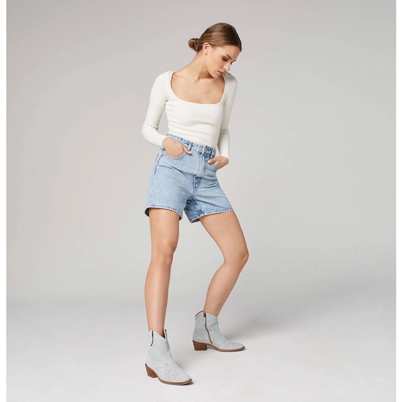 Marco Shoes Kaubojske čizme od antilopa s ukrasnim šavovima 2188B-1281-045-1 plava siva 1