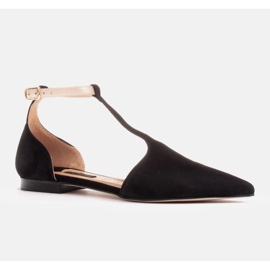 Marco Shoes Sandale od antilopa s remenom za gležanj crno 1