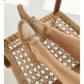Marco Shoes Natikače sa zlatnim ornamentom bež 2