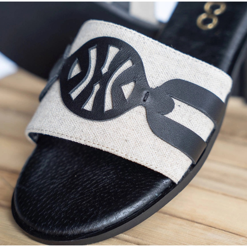 Marco Shoes Elegantne papuče od tkanine u kombinaciji s kožom bež 1