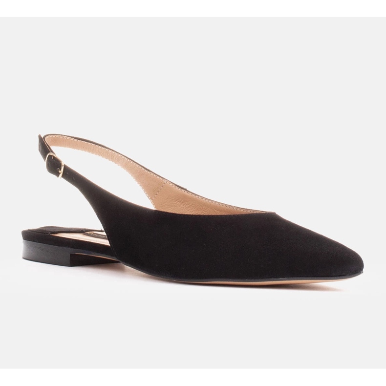 Marco Shoes Crne sandale od prirodnog antilopa crna 1