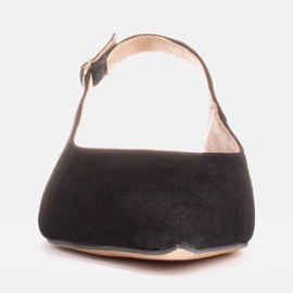 Marco Shoes Crne sandale od prirodnog antilopa crno 2