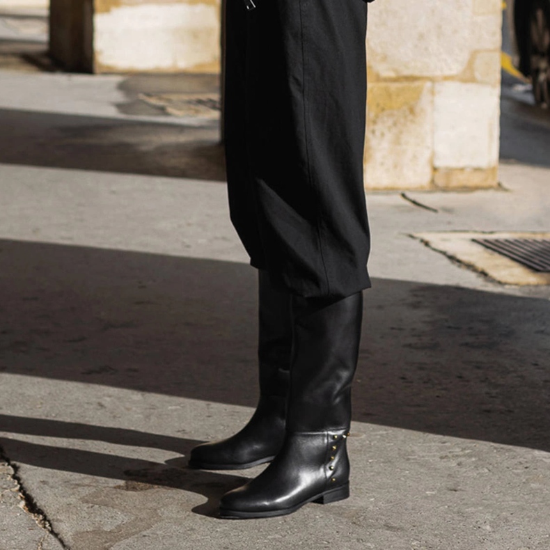 Marco Shoes Čizme za jahanje s nitnama crno 2