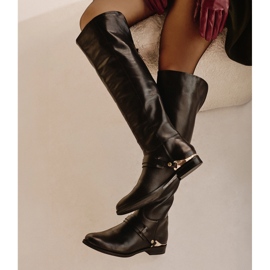 Marco Shoes Kožne čizme s ukrasima crno 1