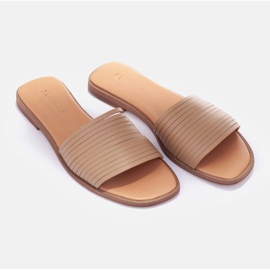 Marco Shoes Kožne papuče bež 1