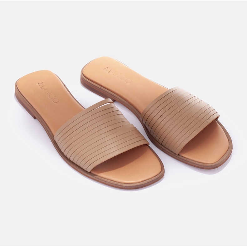 Marco Shoes Kožne papuče bež 1