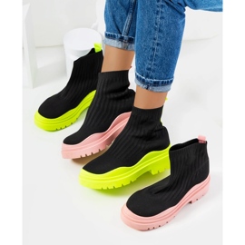 Crno-zelene visoke tenisice marke Marks crna 1