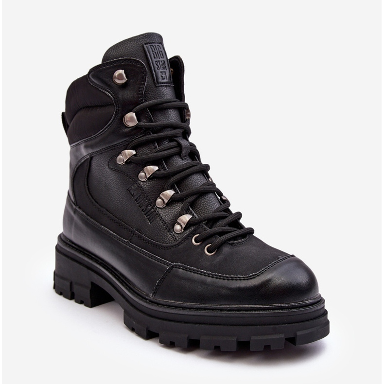 Ženske izolirane gležnjače na vezanje crne Big Star MM274663 crno 2