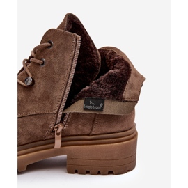 Sergio Leone Ženske niske tople čizme s patentnim zatvaračem, tamno bež Cameronia 2