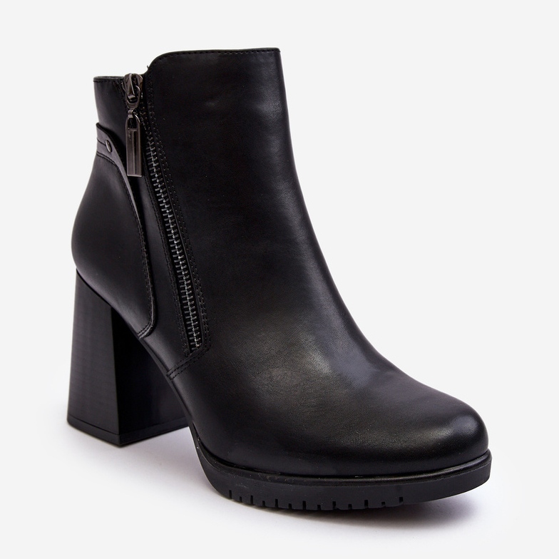 Sergio Leone Ženske gležnjače na visoku petu s patentnim zatvaračima crne Ryelle crna 1