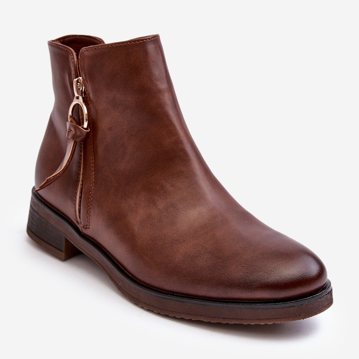 Kožne ženske ravne čizme smeđa Vasica 1