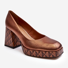 Kožne cipele na visoku petu Laura Messi 259/819-821 Bakar smeđa 1