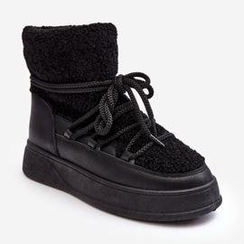 FG2 Ženske čizme za snijeg s platformom crne Ahatissa crno 1