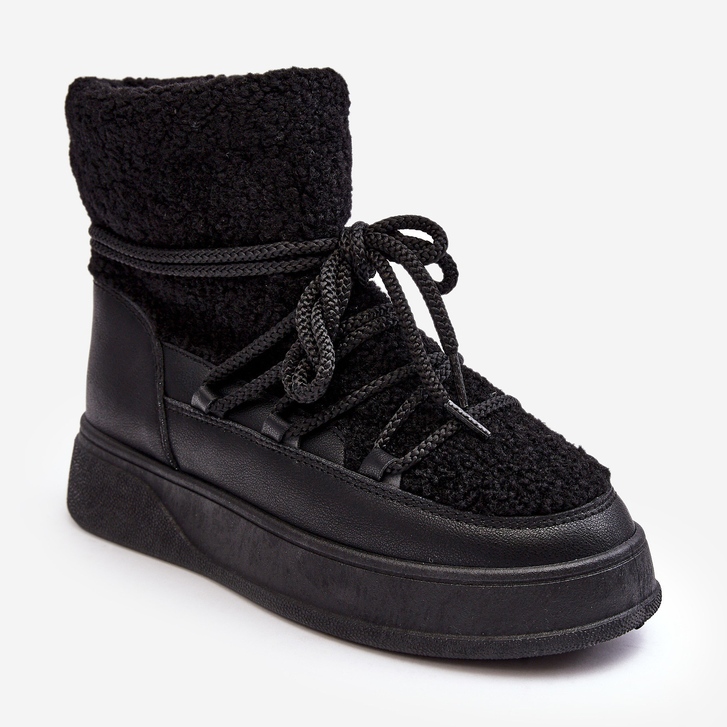 FG2 Ženske čizme za snijeg s platformom crne Ahatissa crno 1