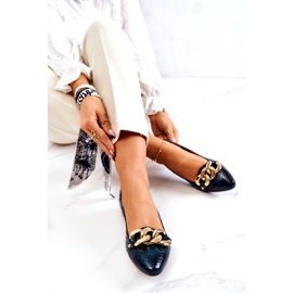 Alberto Violli Kožne lakirane balerinke u obliku zmije s lancem, zelene zelena 4