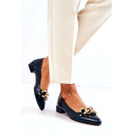 Alberto Violli Kožne lakirane balerinke u obliku zmije s lancem, zelene zelena 3