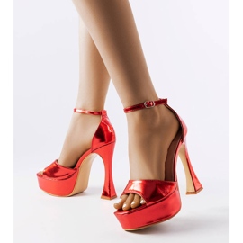 Crvene lakirane visoke sandale iz Illinoisa crvena 1