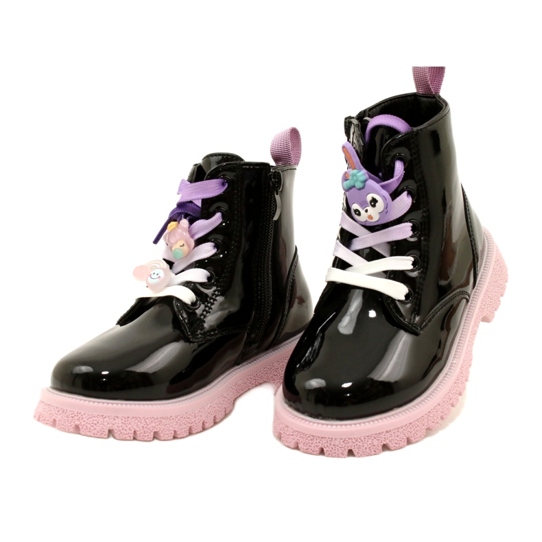 Lakirane čizme s ukrasnim kopčama Miss 23DZ23-6582 crne crna 3