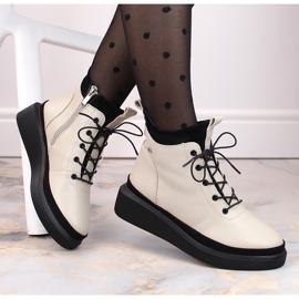 Bež kožne čizme na platformu Filippo DBT4799 1