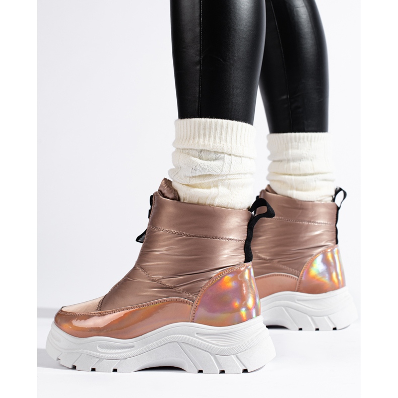 Čizme za snijeg na platformi VINCEZA zlatni 1