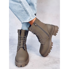 Tamar Green čizme na vezanje zelena 2