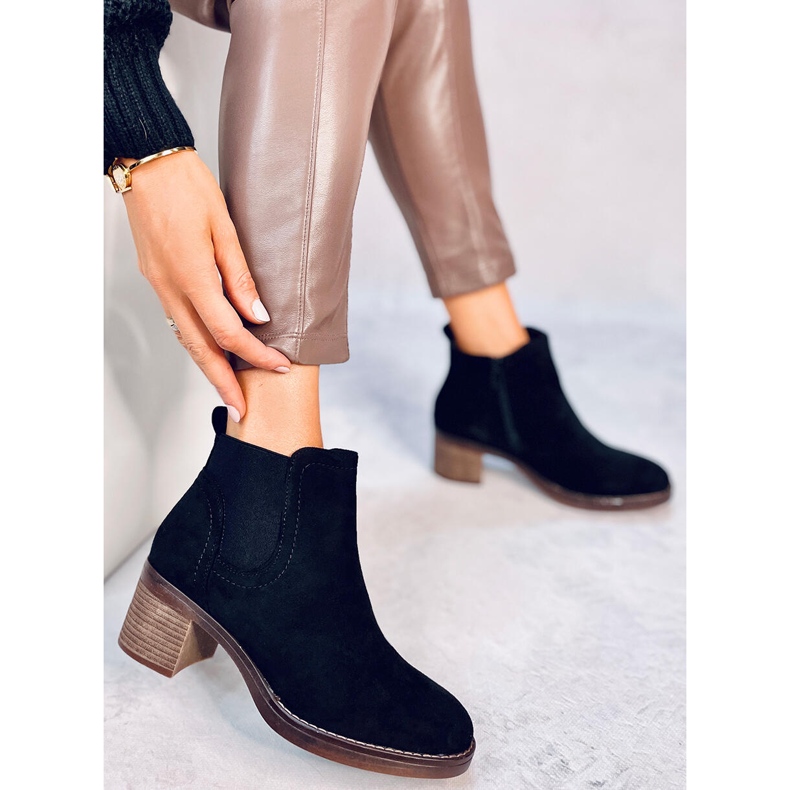 Fill Crne čizme na široku petu crno 1