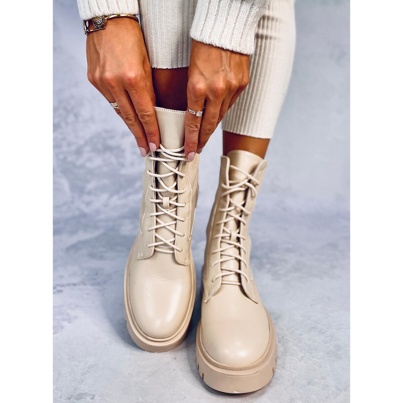 Čizme s elastičnim Cass Beige gornjištem bež 1