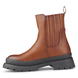 Smeđe gležnjače od eko kože sa debelim potplatom smeđa 2