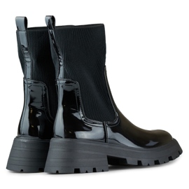 Crne lakirane radničke cipele s fleksibilnim gornjištem crna 1