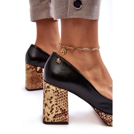 Ženske kožne pumpe Laura Messi 2599 crna 2