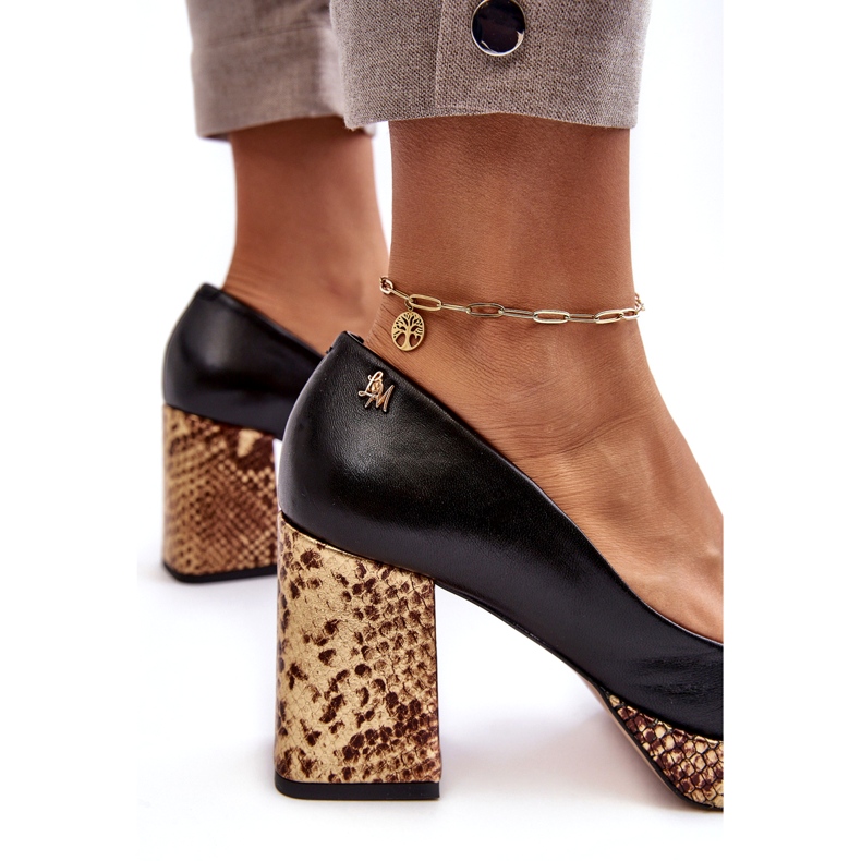 Ženske kožne pumpe Laura Messi 2599 crna crno 2