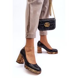 Ženske kožne pumpe Laura Messi 2599 crna crno 1