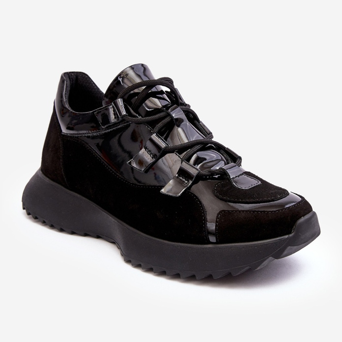 Kožna lakirana ženska sportska obuća M01/2 Zazoo crna 1