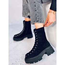 Wayne crne ženske čizme na vezanje crna 1