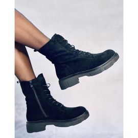 Lavey Crne antilop čizme na vezanje crno 2