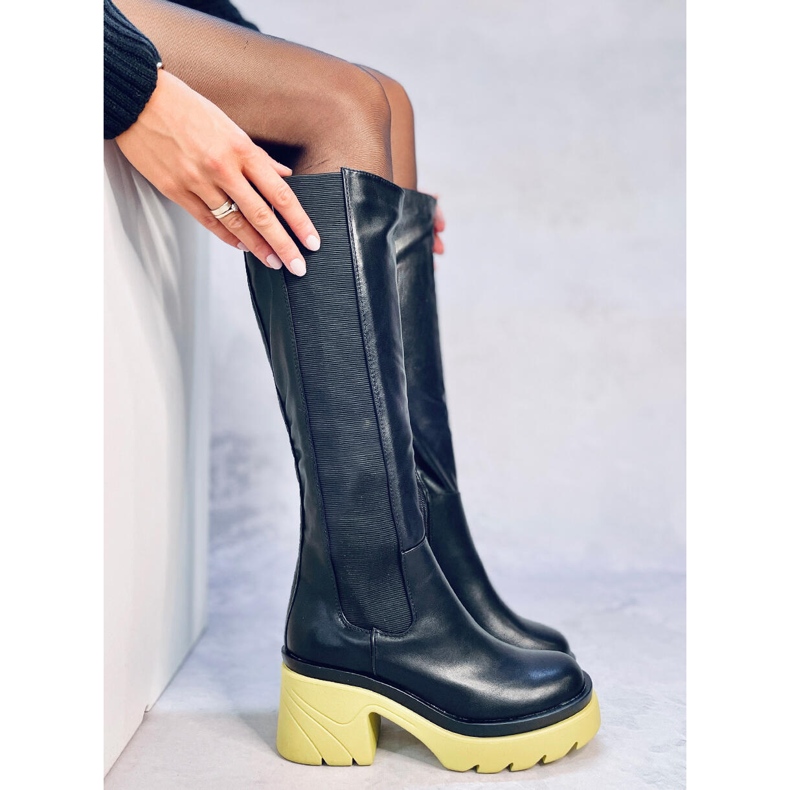 Čizme s potplatima u boji marke Woods BLACK/BLUE crna 2