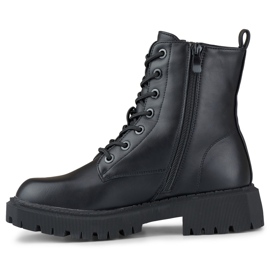 Ženske crne gležnjače od eko kože na vezanje crno 2