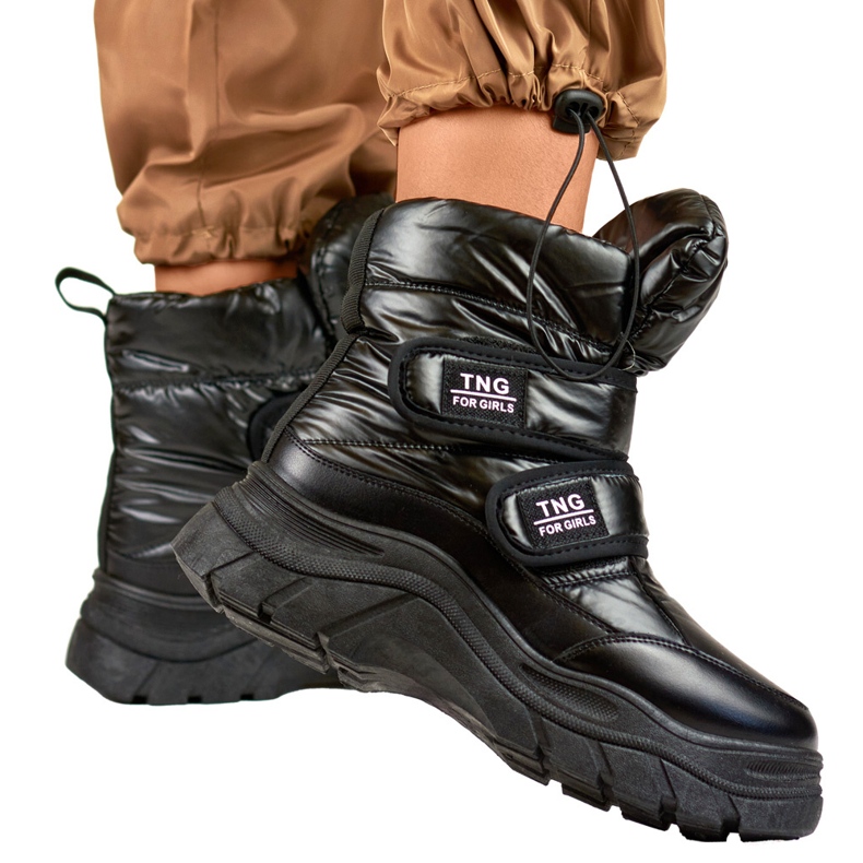 Crne ženske čizme za snijeg s čičkom crna 1