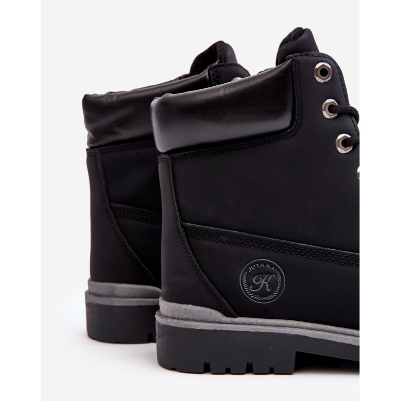 Muške gležnjače na vezanje crne Memeni crno 2