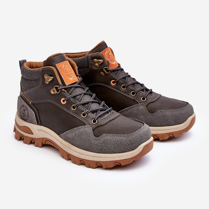 Muške cipele za planinarenje Trapper na vezanje sive Salomene siva 1