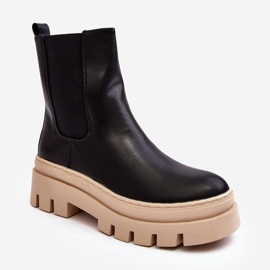 Vinceza Ženske radničke čizme crne i bež boje Loretta crno 1