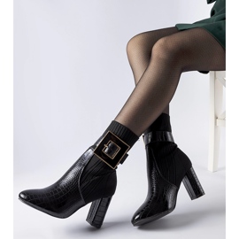 Enrice crne čizme s čarapama sa životinjskim uzorkom crno 2