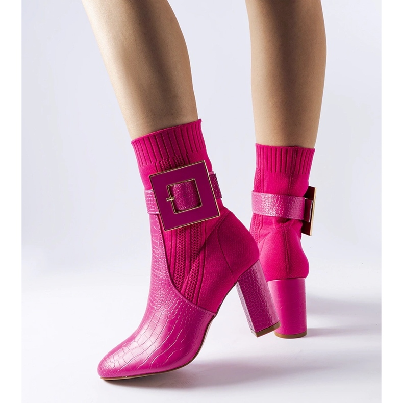 Enrice čizme čarape s ružičastim životinjskim uzorkom ružičasta 1