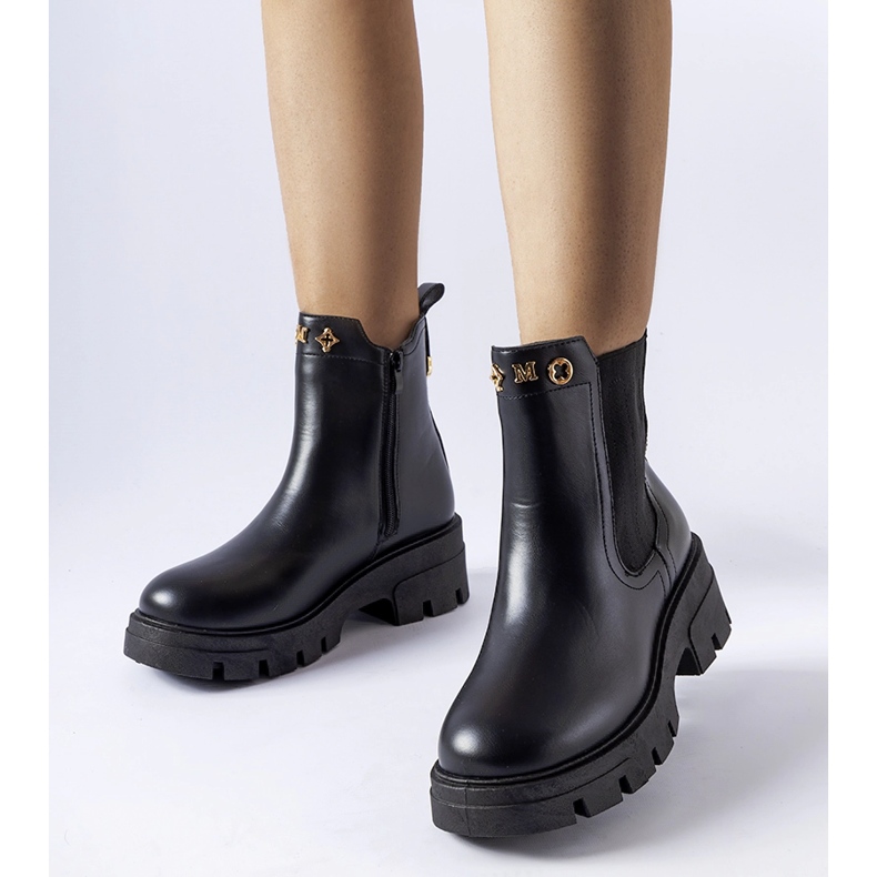 Crne izolirane ukrasne gležnjače Federica crna 1